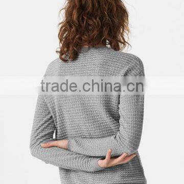 Womens Open Front Wool Custom Button up Cardigan Bamboo Sweater With Wholesale Price photo-3