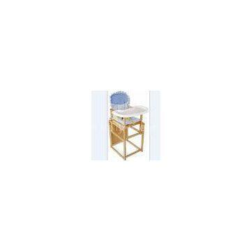 Popular Seat Cushion Baby Feeding Chair , Baby Wooden High Chair