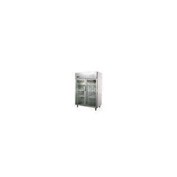 Stainless Steel Upright Two Glass Door Refrigerators 1200L , 1400x890x2050