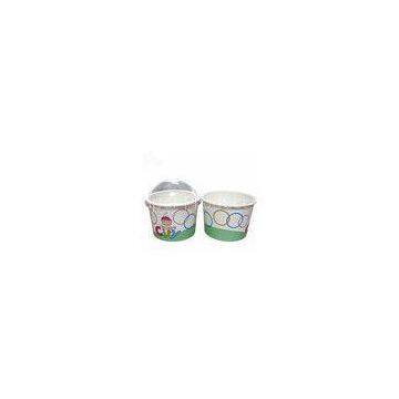 Coloured Custom Frozen Yogurt Paper Ice Cream Cups 8oz / 12oz With Flexo Printing