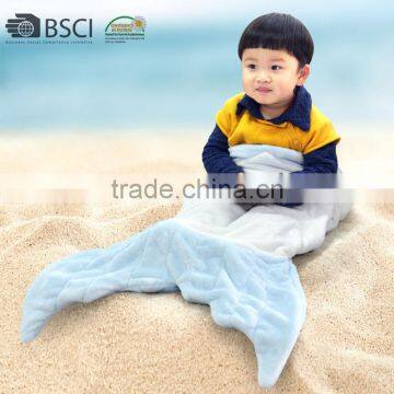 Softtextile 100% Polyester Baby Knitted Fleece Mermaid Tail Blanket