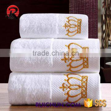 high quality towels logo bath set 100% cotton 5 star luxury hotel