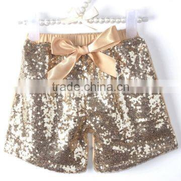 2015 summer new arrival boutique birthday girls gold sequin shorts M5062401