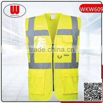 Hi vis multi pocket reflective safety vest