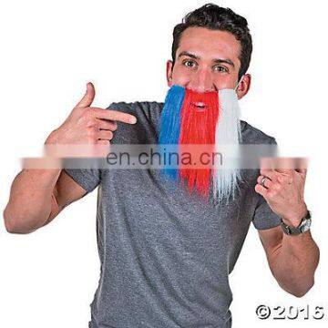 France fans patriotic beard plush mustache