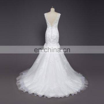 Latest Gowns Designs White Lace V-back Sexy Wedding Dress Bridal Gown 2017 photo-4