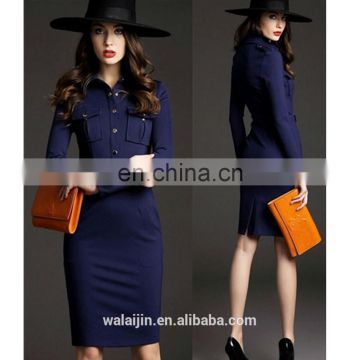 Long sleeve pocket on chest collar design high end woman communion dress