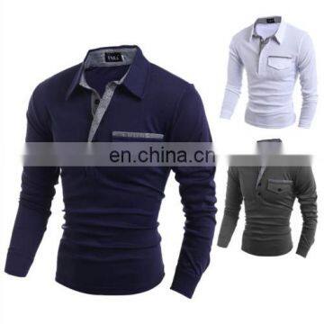 China Supplier Fashion Men Summer Slim Fit Casual Long Sleeve Polo Shirts T-shirt New Tee Tops photo-2