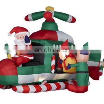 christmas use inflatable Santa Claus on plane with gifts