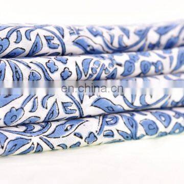 100% Cotton Jaipur Sanganeri Hand Block Printed Fabric Dressmaking Sewing Fabric By Meter