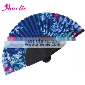 AF1415 Blue style bamboo silk hand handle fans