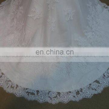 Terse Fish Cut Sweet Heart Cap Sleeve Lace Wedding Party Dress photo-4