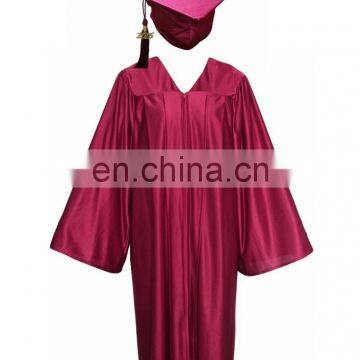 Maroon Shiny Customized Adult Graduation Caps and Gowns