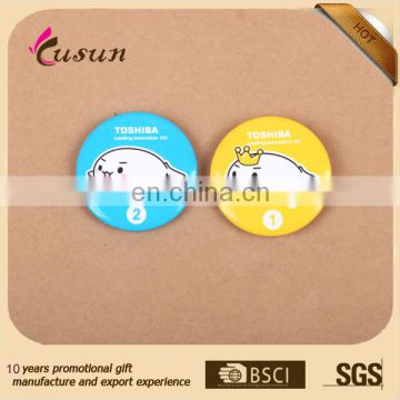 Promotional Tin Button Badge with safety pin