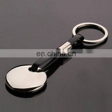 Promotional gift metal custom rubber keychains with round plate