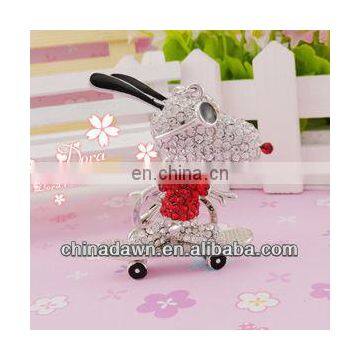 Fashion cute snoopy crystal diamond keychain CD-KD003