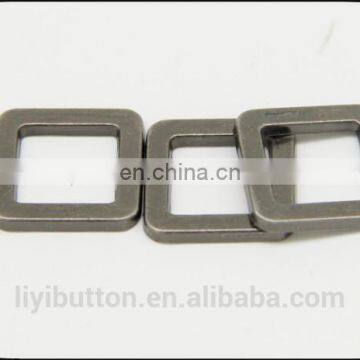 15mm*15mm square simple design zinc alloy accessory within leather , jeans leather metal label for clothing