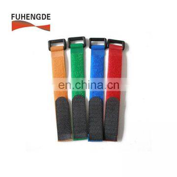 Self-gripping buckle hook loop tape wth different colors dyeing cable tie wire strap