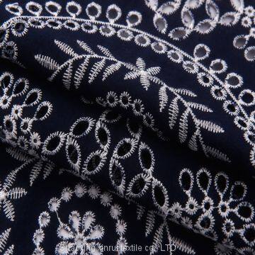 hollow out  white cotton fabric embroidered lace