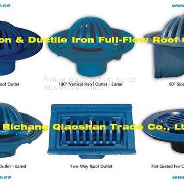 Ductile Iron Full-flow 180 Degrees Vertical Roof Outlet – Center Bolt With the Dome or Flat Grate photo-5
