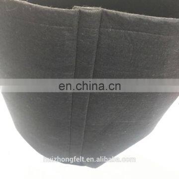 Black Round Planter Bag Felt Grow Bag for Plants Flowers Pot photo-5