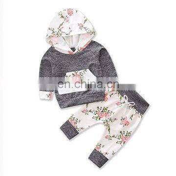 Baby Toddler Girl Clothing Cotton Baby Long Sleeve Hoodies Clothes Flower Set