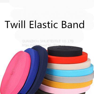 Factory Wholesale Twill Woven  Elastic Band Trim Waistband Elastic Cord Elastic Rope Elastic Ribbon