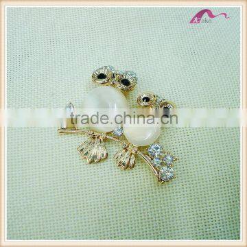 Luxury Gold Rhinestone Owl Brooch For Men's Suits Tie Brooch