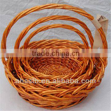 rounded willow wicker gift basket