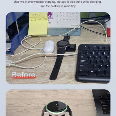 2 in 1 Wireless Charger for Samsung Watch3 Active2 LET Blluetooth Galaxy Buds Fast Charger Stand photo-4