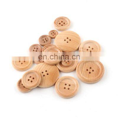 Factory fashion wholesale 4 holes natural crafts wooden button round for clothes/garment/shirt