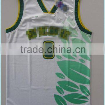Full Sublimation Customized Latest Desidn Men's Blank Basketball Singlet With Number, White photo-2