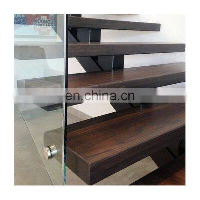 Floating Luxury Modular Oak Steel Beam Stair Modern Staircase Design