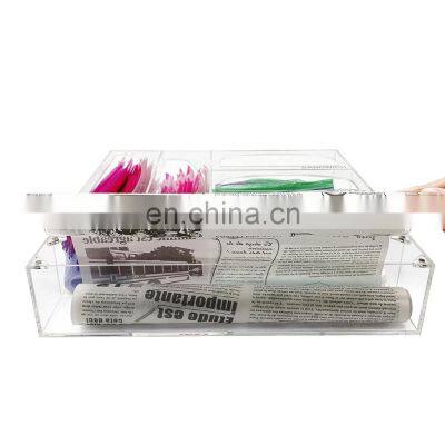 New Type Clear Acrylic Ziplock Storage Bag Organizer With Cutter And Wrap Holder