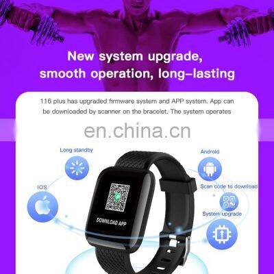 2022 New Trending Smartwatch Heart Rate Smart Watch 116 Plus Smart Bracelet For Huwei Xiaomi photo-4
