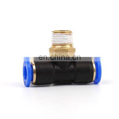 SNS SPB Series Pneumatic Male Branch Thread Tee Type Quick Connect Fitting Plastic Air Connector