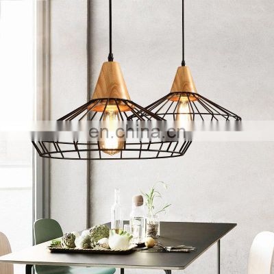 Metal Retro Lantern Chandelier Iron Cage Pendant Lamp AC 110-120V Industrial LED Hanging Light