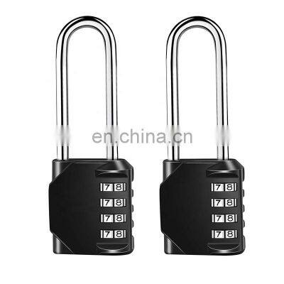Amazon Hot Seller 4 Digit Zinc Alloy Long Shackle Password Combination Locks Luggages Door Safety Pad Lock photo-3