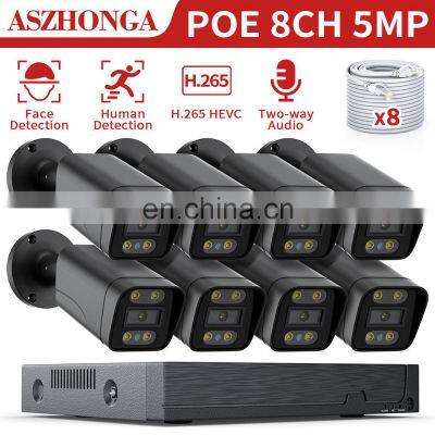 5MP 8CH POE NVR Kit IP Camera With Micro Alarm Motion Detection P2P Camera System Full Color Night Vision Smart Face Search photo-2