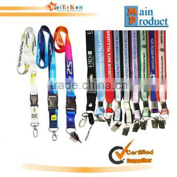 Hot sale carabiner short lanyard with strap keyring