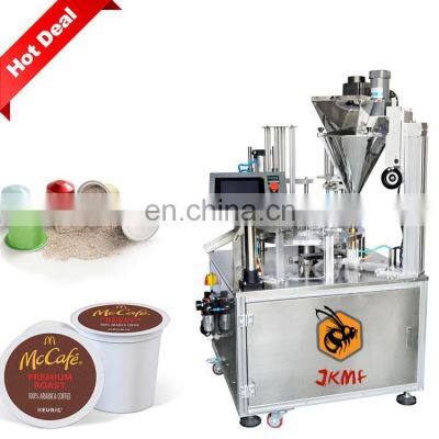 Automatic K-cup Compatible Capsules Coffee Maker K Cup Filling Sealing Machine with Filter and Lid