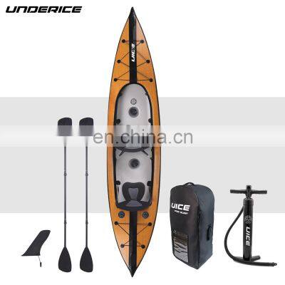 OEM ODM Drop Stitch Kayak 2 Person Wood Grain Kayak Two Valves Without Tube for Adult Unisex photo-2