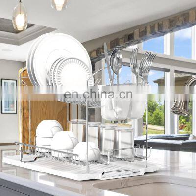 2-Tier Dish Rack With Drainboard, Chrome photo-3
