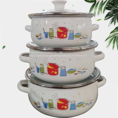 bule enamel cookware/enamel casserole sets with enamel lid wholesale