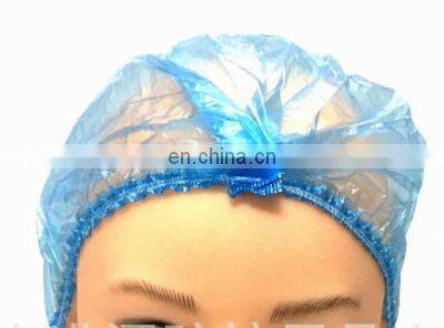 Disposable Plastic PE CPE Stripe Cap Mob Bouffant Protective Dust Adult Hat Wholesale