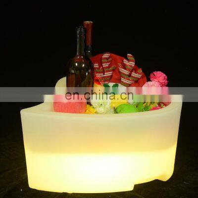 Beer Champagne Wine Portable ice bucket    Illuminated  KTV/ Nightclub Portable Party Use Led Rechargeable Cooler LED ice bucket