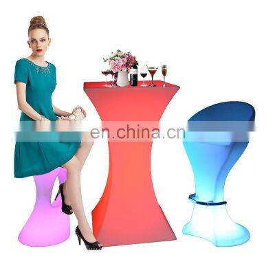 pub tables and chairs /LED Lighting Plastic Bar Chair Stool Multi Color Changing Luminous Party Tables and Chairs LED Furniture