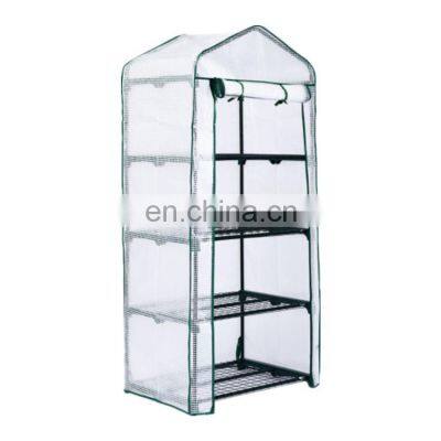 4-Tier Outdoor Mini Small Garden Greenhouses Grow Tent With Zippered Cover and Metal Shelves photo-3