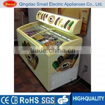 sliding glass door freezer display for ice cream