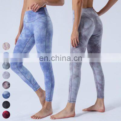 Custom Yoga Pants No Embarrassing Line Sport Leggings High Waist Butt Lifting Gym Fitness Pants Tie Dye Yoga Leggings For Women